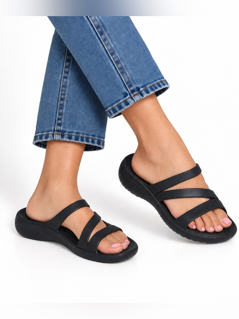 Crocs black Kadee II slide sandals women’s 8